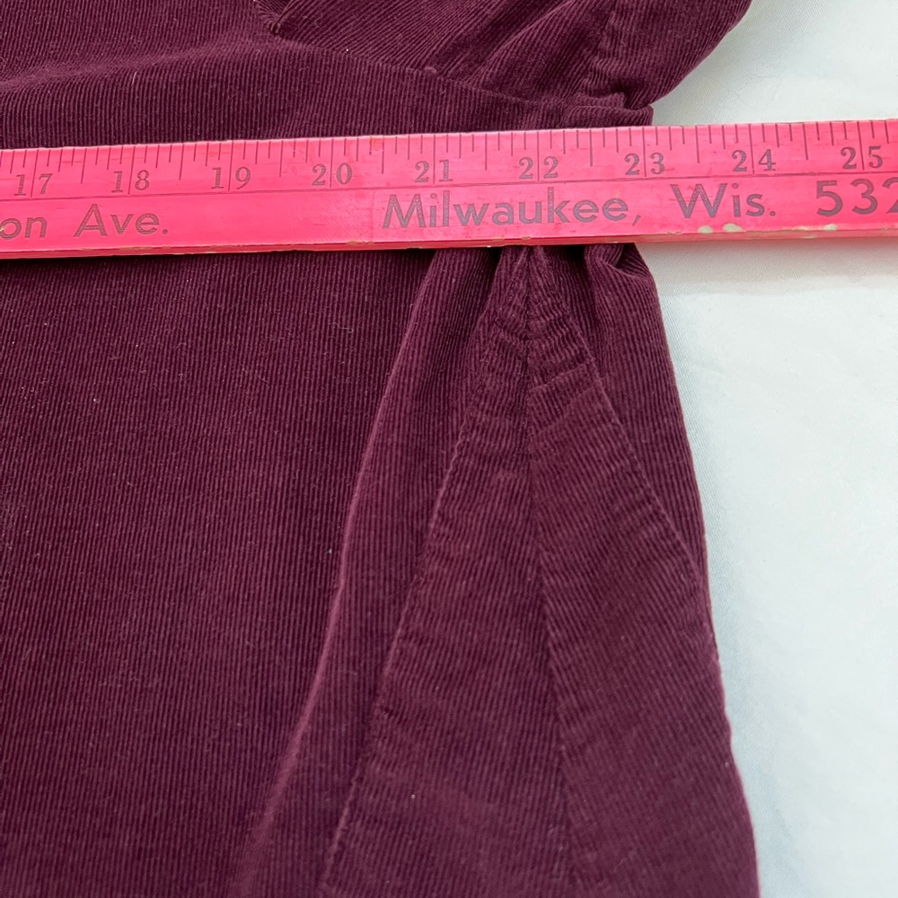 J Jill Corduroy Shirt Tunic Size LARGE TALL Button Front Wine Burgundy - Picture 15 of 15